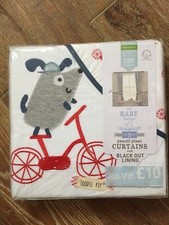 Next Boys Bedroom Pencil Pleat Blackout Curtains 117x137cm Toodle Pip RRP £50