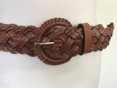 Vintage brown plaited - brown, leather