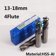 2Pcs 13Mm 14Mm 15Mm 16Mm 17Mm 18Mm Four Four 4 Flute HSS End Mill Cutter CNC Bit