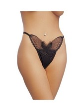 Classified Black Butterfly G-string Thong Panties One Size Novelty Lingerie
