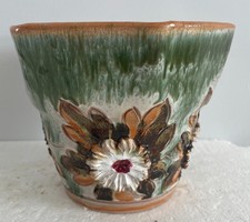 Vintage Hexagonal Italian Planter Plant Pot Ceramic Jardiniere Approx 14cms High