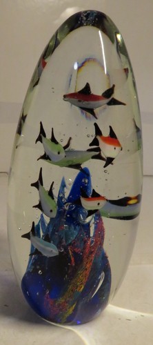 Murano style art egg - 8”,