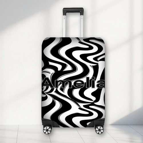 Black white zebra wave optical - black,