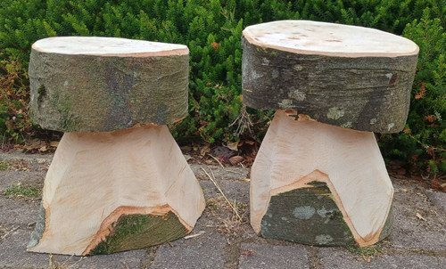 Mushroom stools wooden - 2,