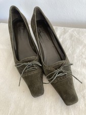 Dark Olive Green Suede Chisel