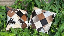 Cow Hide Leather Cushion Cover