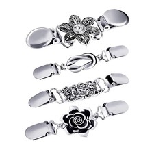 4PCS Cardigan Clips for Women Dress Cinch Scarf Clip Sweater Clasp Dress Cinch