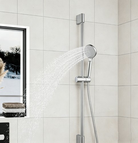 Chrome adjustable shower - adjustable, riser