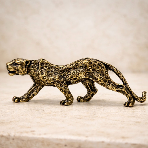 Vintage metal leopard figurine - metal,