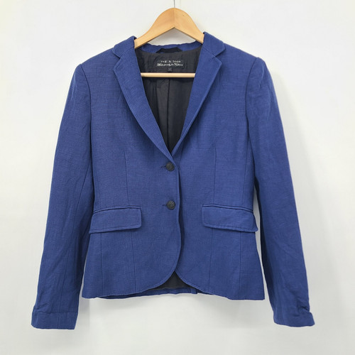 Rag bone cotton linen blazer - bone,