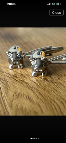 Silver tone piggy bank design - tone,