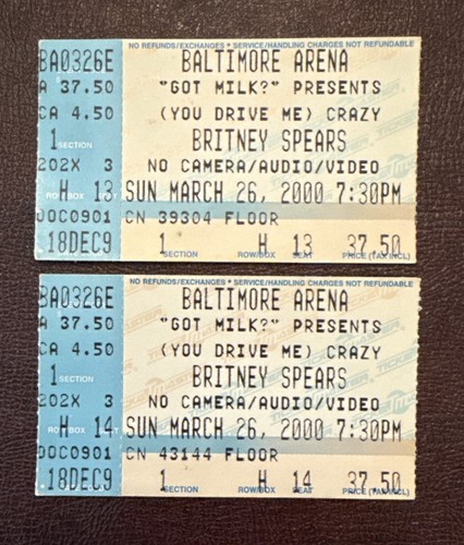 Britney spears ticket stub - 2,