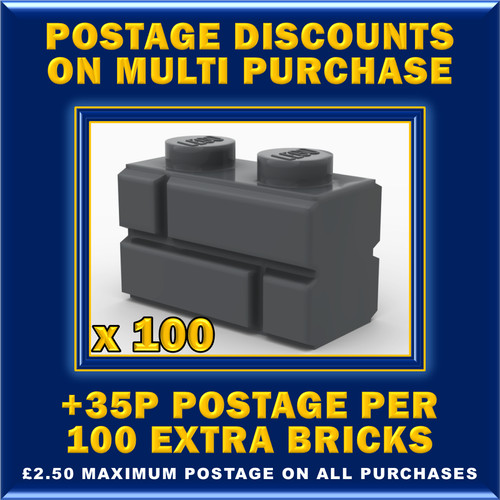 100 new lego 1x2 - 100,