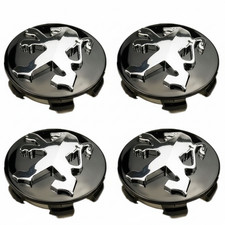 Peugeot Wheel Centre Caps Alloy Black Set Of 4 60mm 106 107 206 207 306 307 Hub
