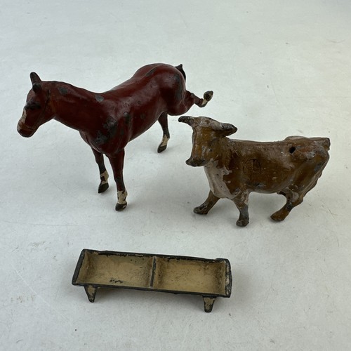 Painted lead cow - painted, cow,