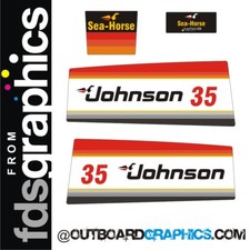 Johnson 35hp Seahorse outboard engine decals/sticker kit