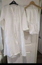 ladies Womens asian Indian Eid White Pattern long Punjabi dress Bottoms outfit 