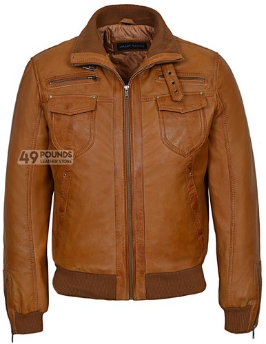 Mens bomber real leather - mens,