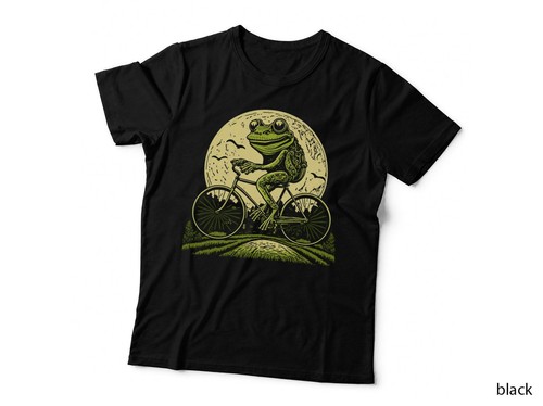 Frog riding bicycle green cute - frog,