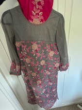Grey and cerise Punjabi suit