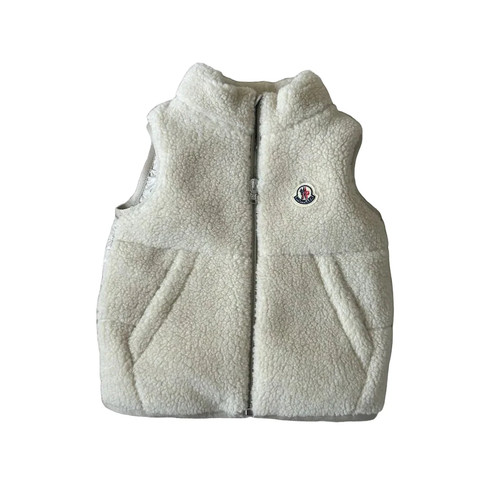 Moncler shearling beige vest - beige,