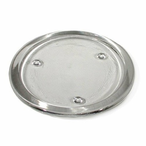 Small flat round glass candle - small,
