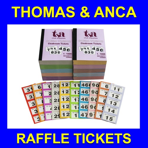 Raffle books cloakroom tickets - raffle,