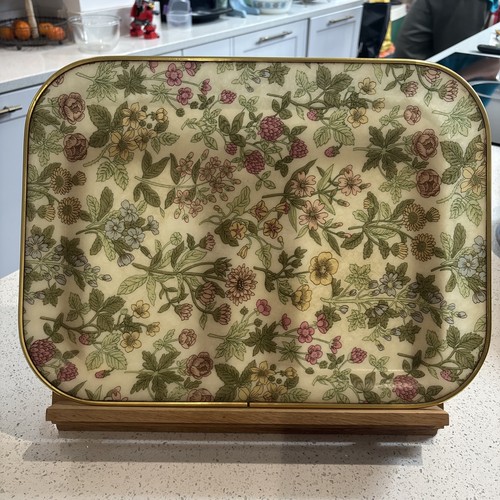 Large vintage floral serving - large,