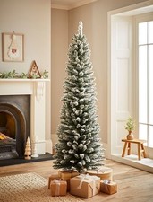 George Home 6FT (1.8M) Slim Snowy Flocked Christmas Tree