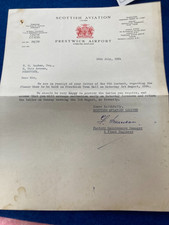 PRESTWICK AYRSHIRE  KA9 VINTAGE PAPERWORK  SCOTTISH AVIATION /