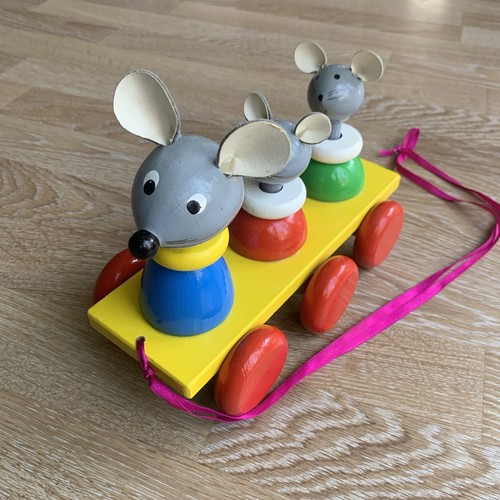 Vintage three mice - mice, pull-along