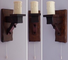 Vintage BHS Gothic Style Solid Wood Wall Light Fixing Made in Britain