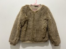 Girls Next Brown Faux Fur Jacket Coat 8yrs