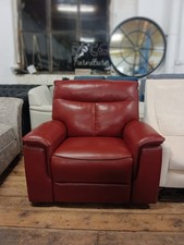 Italian Leather Designer  Electric Recliner 100% Leather Chair Red