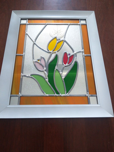 Framed stained glass style - framed,