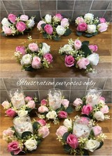 5 x Faux Pink & Cream ROSE
