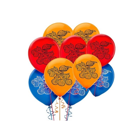 Blaze x10 balloons birthday - blaze,