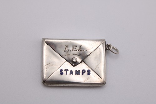 Silver and enamel stamp case - enamel,
