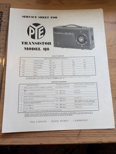 Vintage service sheet - vintage,