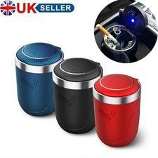 Auto Car Ashtray Cigarette Cup Ash Holder with LED Light Lid Portable Detachable