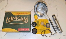 Minicam Flash Unit Vintage 1950s In Box Tokyo Japan Camera Bulbs Fujiya Kodak