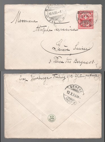 Switzerland 1904 basel cover - basel,