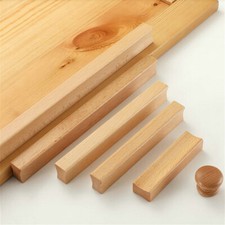 2 X DIY Solid Wood Pull Handles Knobs for Drawer Door Cabinet Wardrobe Cupboard