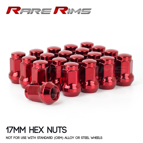 Red hex wheel nuts - red,