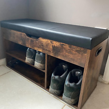 Rustic Slim Shoe Bench Storage
