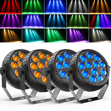 4X Rechargeable Battery RGB 3IN1 LED Par Can Lights Remote Stage Dj Disco Lights