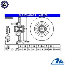 2x BRAKE DISC 24.0109-0100.2