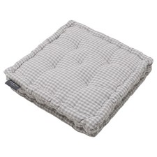 Grey Gingham Check Seat Pad Cushion Square 40x40cm Cotton Chair Bench