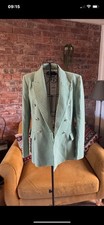 Zara Green Gingham Blazer Size