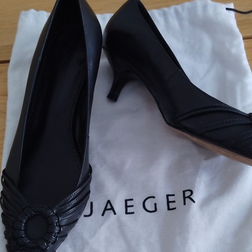 Jaeger black leather - black, pointed